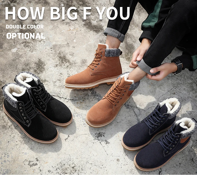 BomKinta Super Warm Men Winter Boots High Quality Snow Boots For Men Waterproof Warm Winter Shoes Men Ankle Boots With Fur