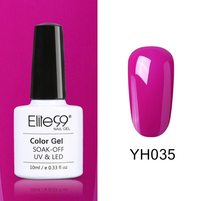 Elite99 Vernis Полупостоянный 10 мл Светодиодный УФ-гель замачиваемый пурпурный цвет светодиодный лак для ногтей нужна лампа отверждения Гель-лак - Цвет: YH035