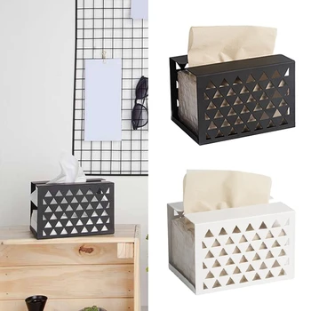 

HOT SALE Rectangular Napkin Carton Iron Tissue Box Paper Holder Home Desk Storage Box Tissue Box