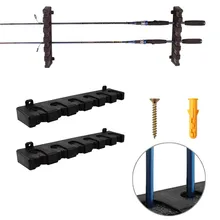 

31.5cm 2pcs Horizontal 6 Rods Storage Rack Fishing Pole Holder Wall Mount Modular For Garage Carp Fishing Accessories