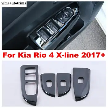 

Window Lift Button Panel Decorative Frame Cover Trim Car Styling Stainless Steel For Kia Rio 4 X-line 2017-2020 Blue / Black