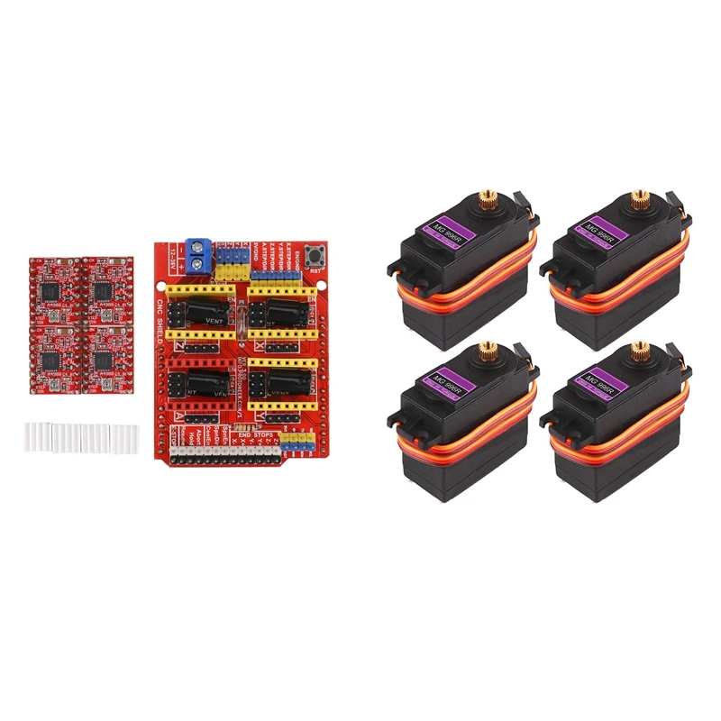 Защитная плата 3D CNC для UNO R3 + 4 драйвера шагового двигателя A4988 с аналоговыми
