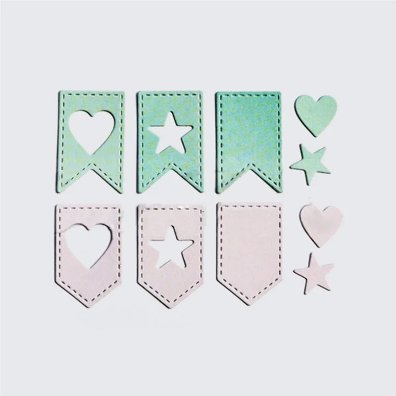 

Eastshape Star Heart Label Metal Cutting Dies Banner Tag Scrapbooking for Making Cards Embossing DIY Crafts Stencils Fustelle