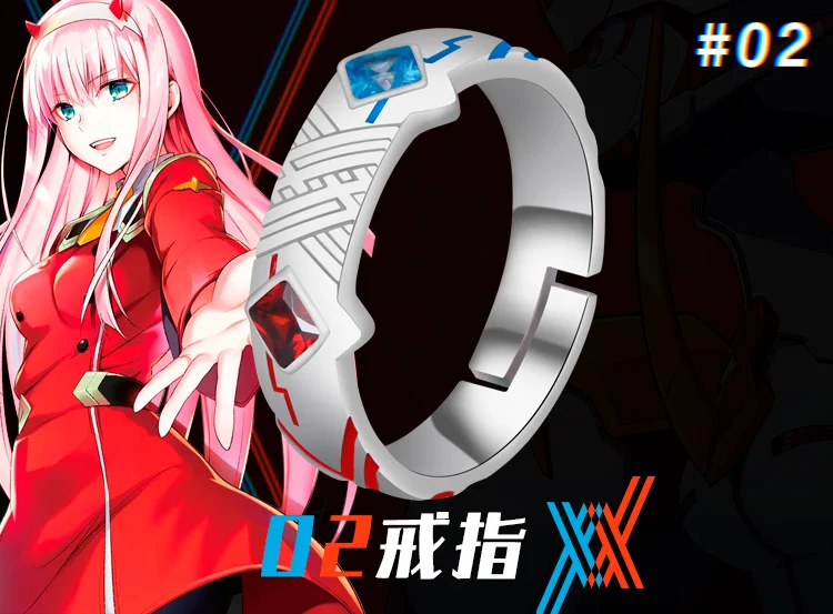 Аниме Darling в franxx кольцо 925 пробы серебро