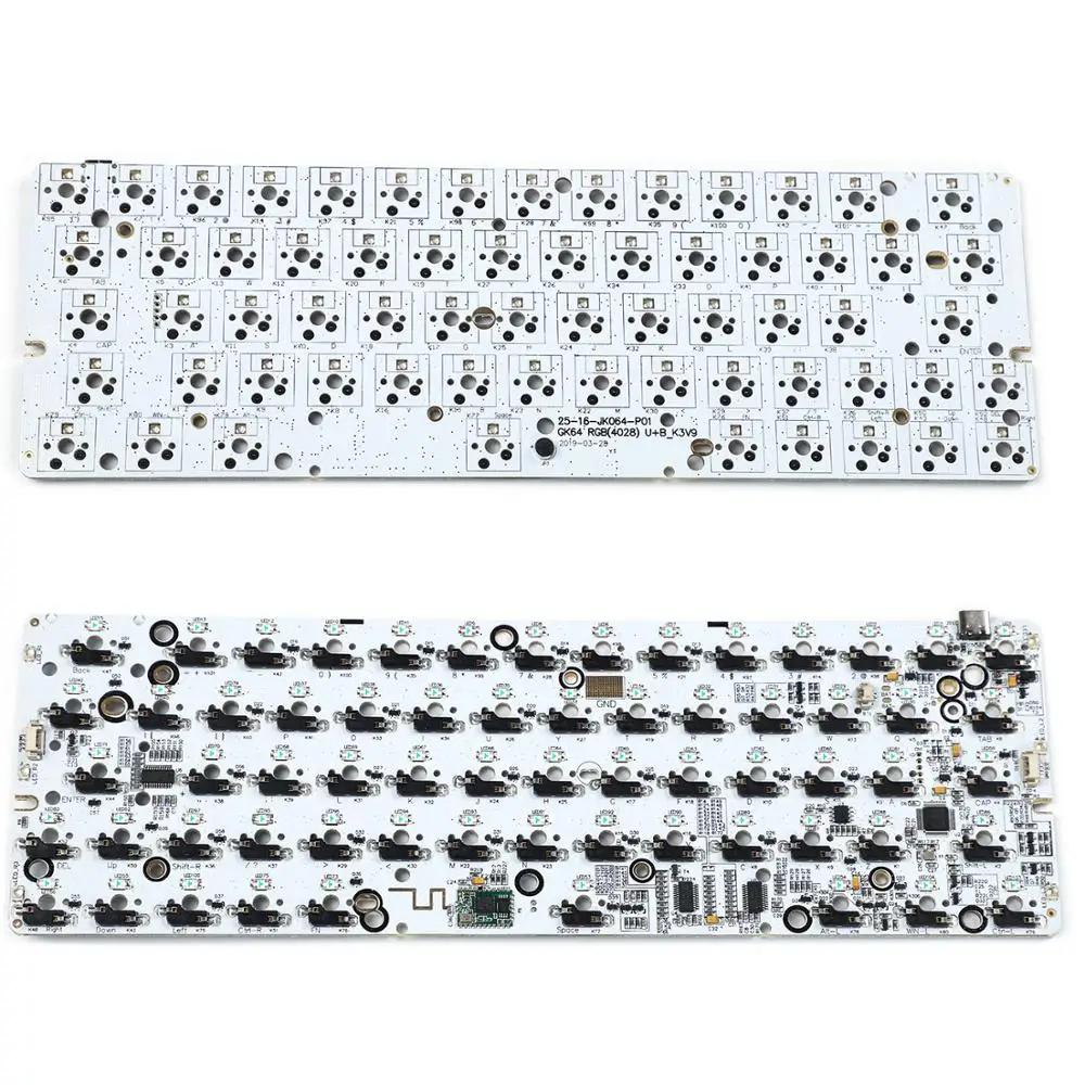 GK64 GK64S клавиатура комплект CNC деревянный корпус Bluetooth Проводная пластина pcb