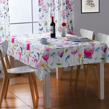 

Table Cover Tropical Plant Rectangle Table Cloth Polyester Tablecloth Table Decoration Leaves Print Decorative Table Cloth
