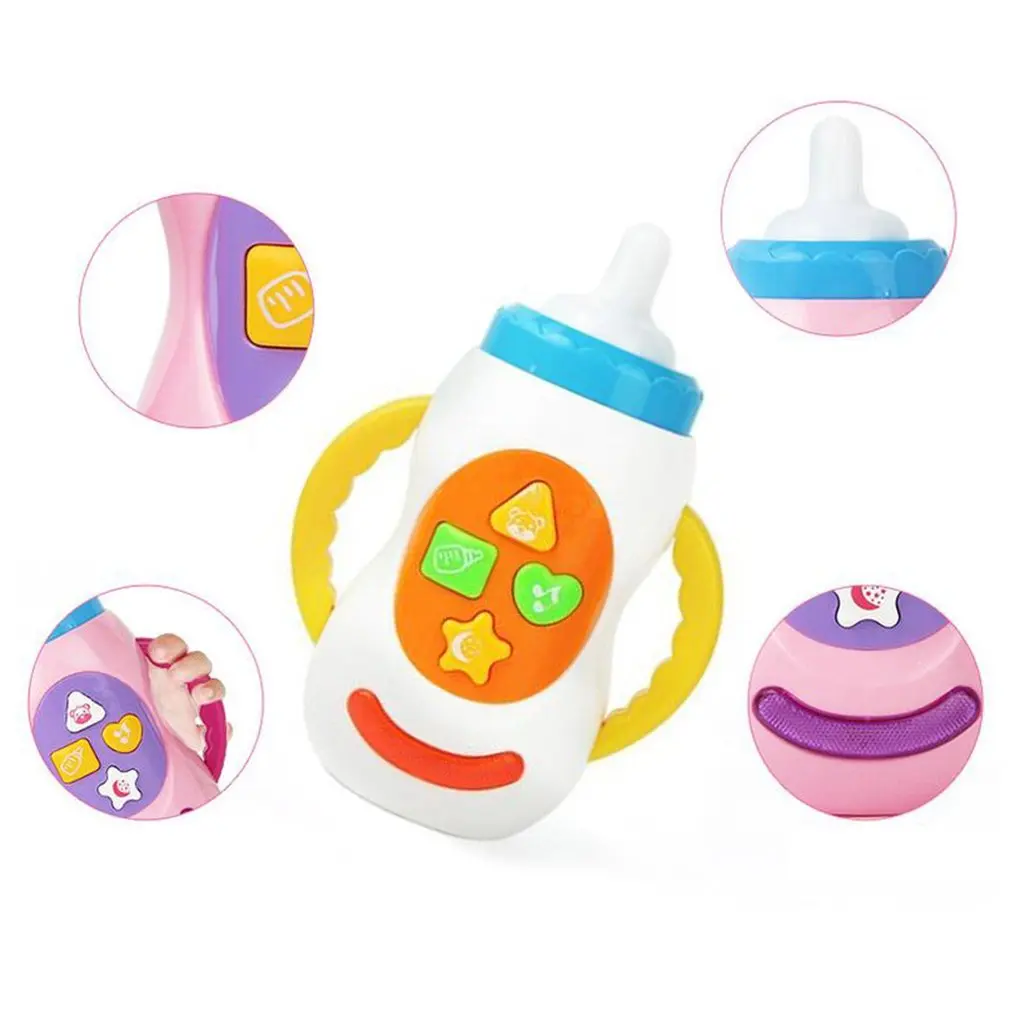 Детский безопасный музыкальный светильник, бутылка для молока, обучающий музыкальный инструмент для кормления, Обучающие Игрушки для маленьких детей
