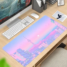 Menina bonito grande mouse pad dos desenhos animados grande computador gaming mousepad 900x400 com bloqueio borda gaming mouse esteira de mesa computador gamer