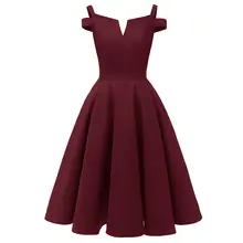 Для женщин Вечернее платье 1950s; Одежда на бретелях с v образным
