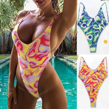 

Fashion Printing Women's Biquini Bathing Suit For Brazillian Bathers Push Up Padded Jumpsuit Hot Sexy Lengerie Female Intimates