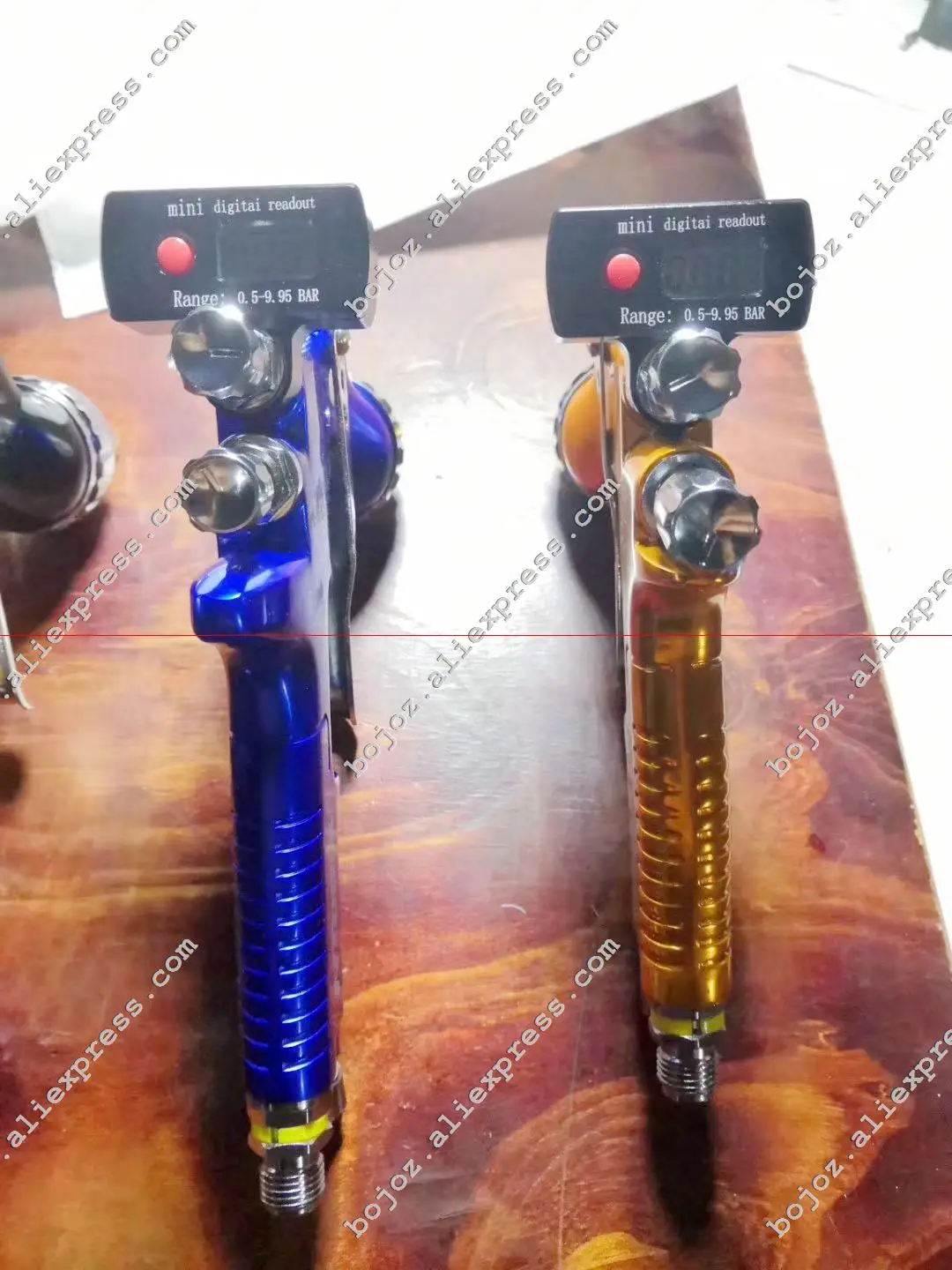 Профессиональный GTI pro lite пистолет для покраски TE20/T110 1,3 насадка Воздушный Распылитель на водной основе с мини цифровым регулятором воздуха - Цвет: GOLD GTI T110 Gauge