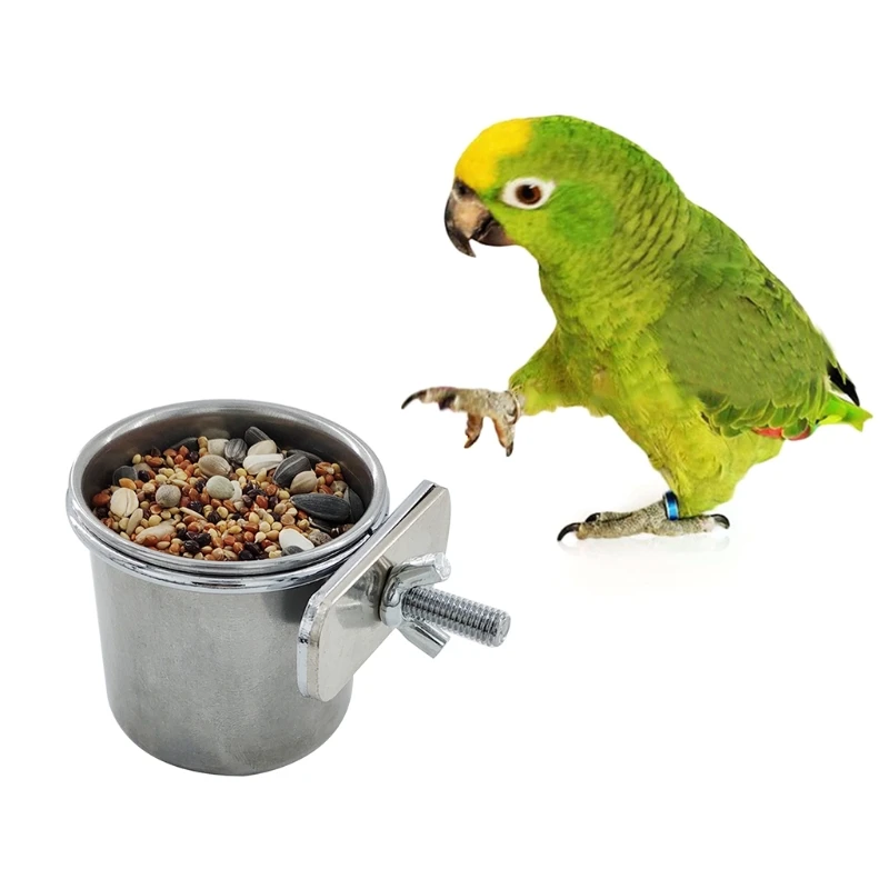Hanging Cage Bowl for Pet Birds Anti-turnover Stainless Steel Feeding Food Drinking Feeder Dish Cup for Parrot Parakeet Lovebird bird feeder parrot feeder parrot feeding bowl bird water drinker bird care supplies
