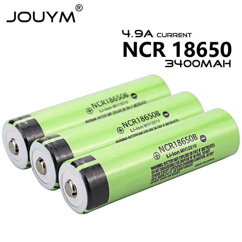 JOUYM 100% Новый оригинальный 18650 аккумулятор NCR18650B 3 7 в 3400 мАч литиевый