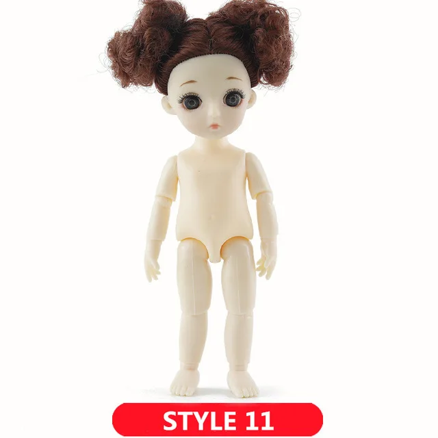 STYLE11 BJD кукла 13 подвижная соединенная 16 см Обнаженная тело красивая принцесса 3D глаза модные куклы игрушки для девочек Рождественский подарок - Цвет: STYLE11