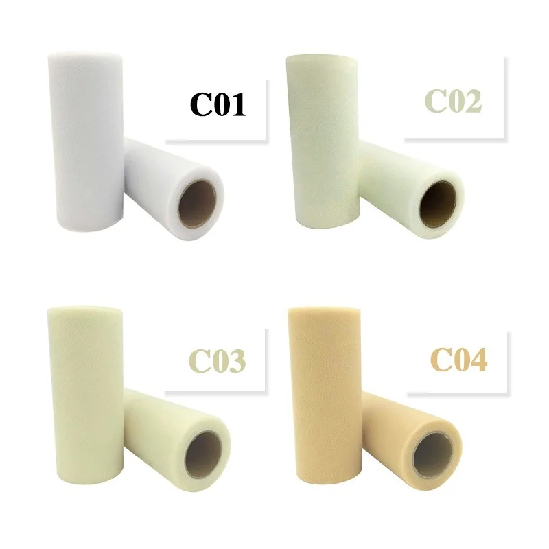 

Free Shipping 63 colors 6" by 25 Yards Fabric Tulle Bolt for Wedding and Decoration TUTU Net C031-C63