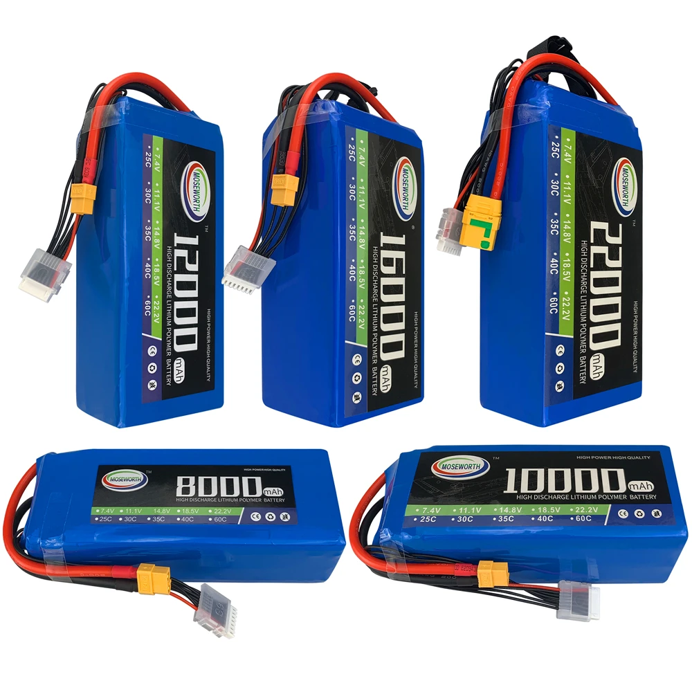 

Moseworth 2S 3S 4S 5S 6S RC LiPo Battery 7.4V 11.1V 14.8V 22.2V 10000 12000 16000 22000mAh 25C For RC Car truck helicopter Boat