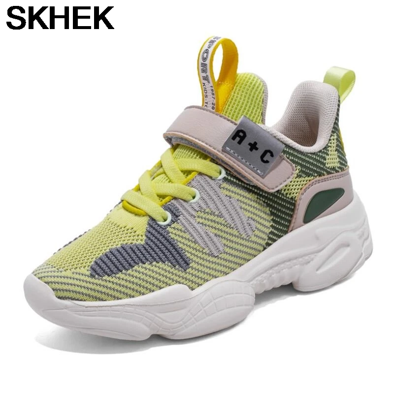 

SKHEK Spring Children Shoes Boys Sneakers Big Kids Boys Sport Shoes Fashion Pu Anti-slip Student Girls Running Shoes Size28-38