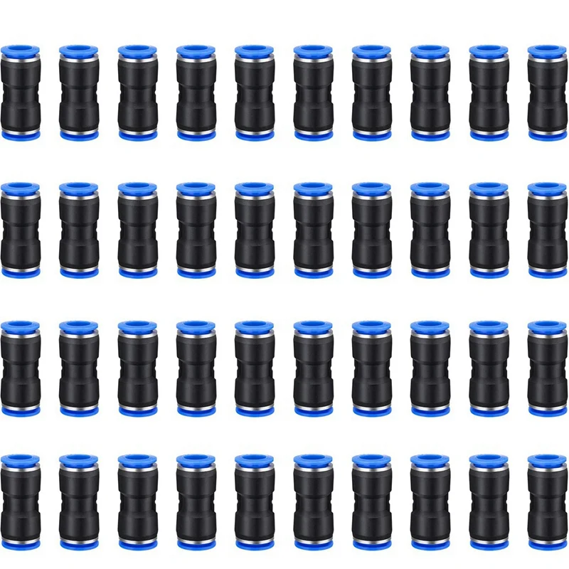 100 шт. PU пневматические фитинги 2-сторонняя прямая разъем Quick Release соединители