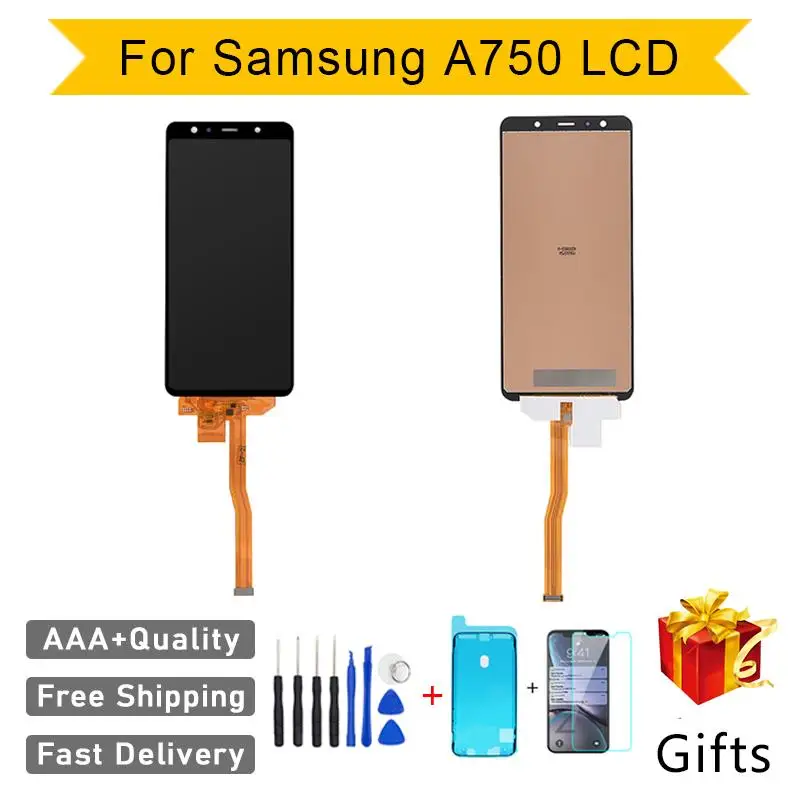 ЖК-экран AAA + Incell для Samsung A7 2018 A750F/FN/G Замена ЖК-дисплея идеальный ремонт сборка