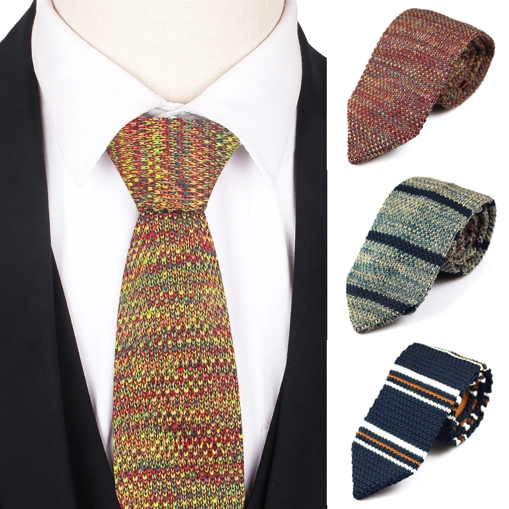 Classic Knit Ties Men Striped Neck Tie For Wedding Business Casual Male Knitted Tie For Men Women Solid Necktie Gravatas fashion green blue yellow pink striped ties for men luxury business wedding neck tie cufflinks pocket square set gifts for men