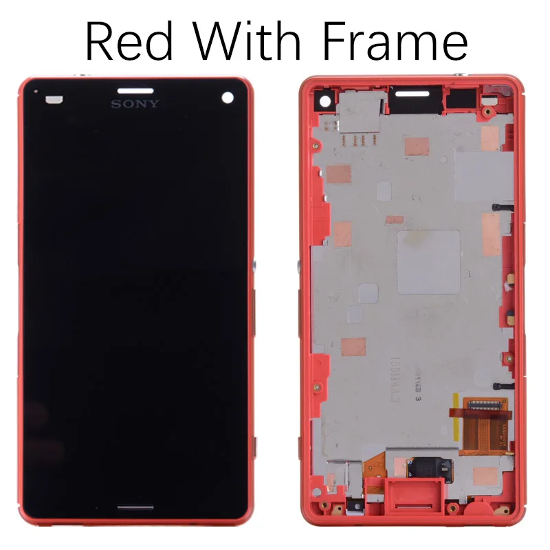 4.6 inches Original For SONY Xperia Z3 Compact Screen For SONY Xperia Z3 Compact LCD Touch Screen Z3 Mini D5803 D5833 Replacem - Цвет: Red with Frame