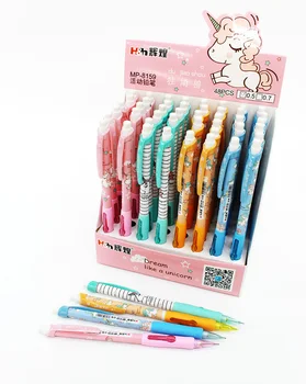 

4Pcs/lot Cartoon Unicorn Activity Pencil 0.7mm Pupils Nontoxic Mechanical Pencil Office Writing Children Stationery