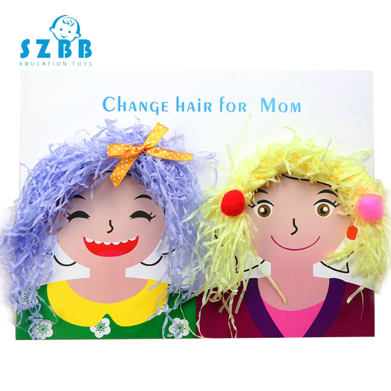 

Saizhi Children Handmade DIY Production Material Package Hairstyle Design Creative Art Toys Kids Hair Ball Diamond Paste Picture