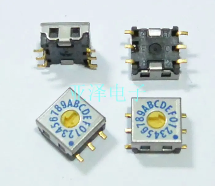 

5PCS/LOT 0-F/16 gear 7.5 x 7.5 rotary dial code switch SMR7016-1