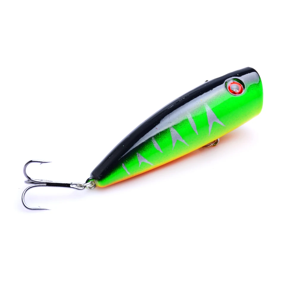  1PCS Popper Fishing Lures 7cm 10g Surface Bait 3d Eyes Fishing Bait Top Water Fishing Wobblers Hook