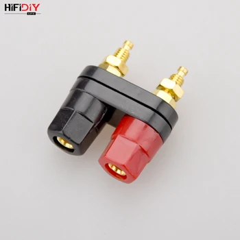 

HIFIDIY LIVE Post speaker terminal connector (1red +1black) binding post Pure cupper Gold-plated HIFI amplifier Banana socket