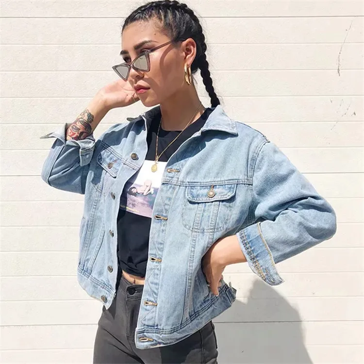 

Hot Selling 2018 Autumn New Style LADY'S Denim Jacket Loose-Fit Versatile Short Jacket