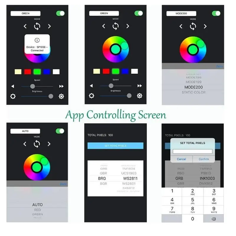 Беспроводной Bluetooth контроллер SP105E iOS/Android приложение для WS2811 WS2812B WS2815 WS2813 WS2801 SK6812 APA102 светодиодный свет полосы пикселей