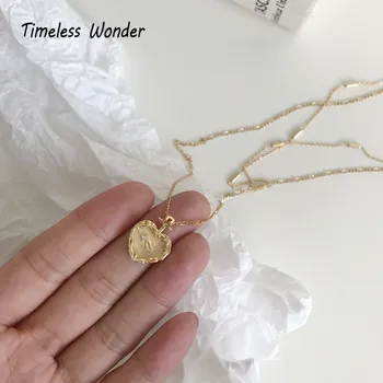 

Timeless Wonder 925 Sterling Silver Heart Chains Layered Choker Necklace Jewelry Gown Punk Top Ins Boho Korean Gift Gothic 5128