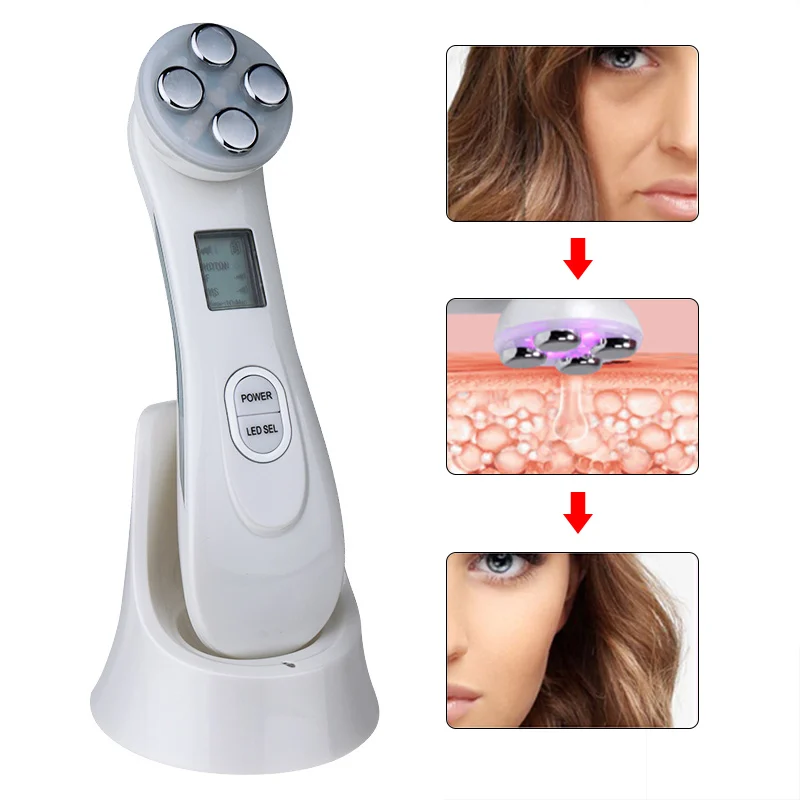 

RF Radio LED Photon Facial Skin Care Mesotherapy Electroporation Instrument Lifting Tighten Wrinkle Removal EMS Face Massager