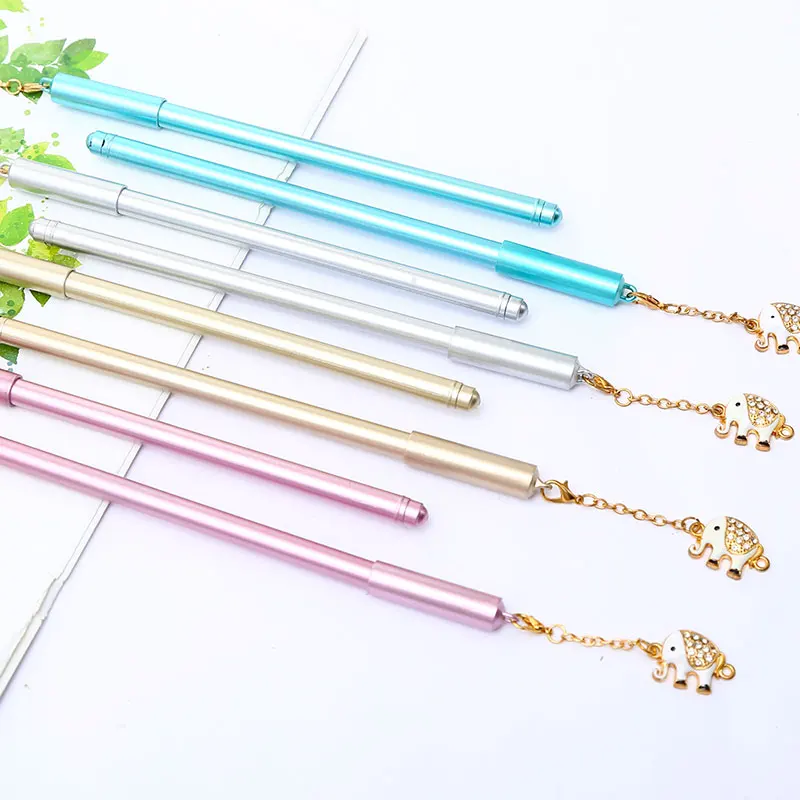 Корейский металл слон животное гель подвеска pens творческий Kawaii синие чернила магазина канцелярских принадлежностей офиса школы аксессуар стационарный вещь