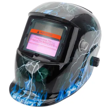 

Solar Powered Auto Darkening Welding Helmet Lightning Skull Pattern