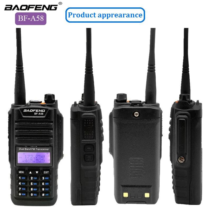 

Baofeng BF-A58 Walkie Talkie Waterproof 5-15KM VHF UHF CB HamTwo Way IP67 Long Range SOS FM Radio Station Multiband Transceiver