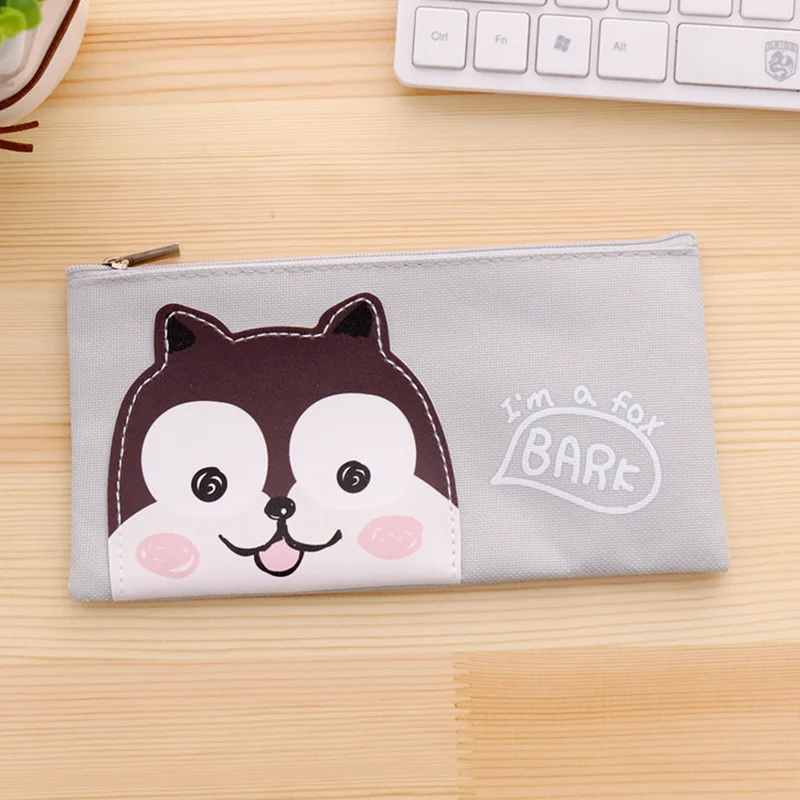 Korean Creative Document Bag Bigmouth Kawaii Cat Lovely B6 Zipper Oxford Cloth Pencil Case School Office Stationery Pencil Pouch