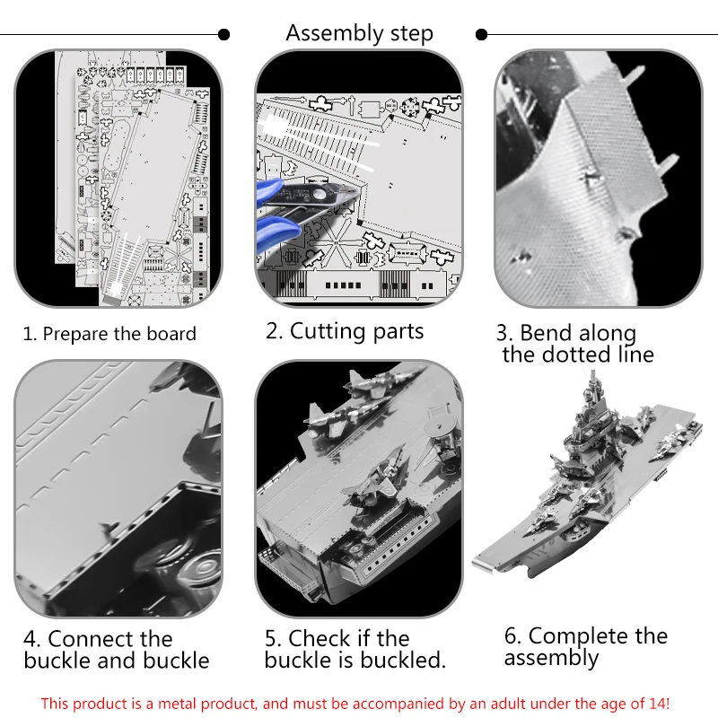 Головоломка игрушка 3D металлическая головоломка модель Liaoning корабль сборочный Набор DIY коллекция из нержавеющей стали детский подарок