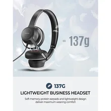 Mpow 328 Wired Headphones USB 3.5mm Computer Headset With Microphone Noise Canceling Sound Card For Skype Call Center Computer
