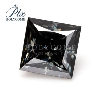 

Dark gray sparking color VVS high quality factory price princess cut wholesale loose synthetic gemstone moissanite diamond