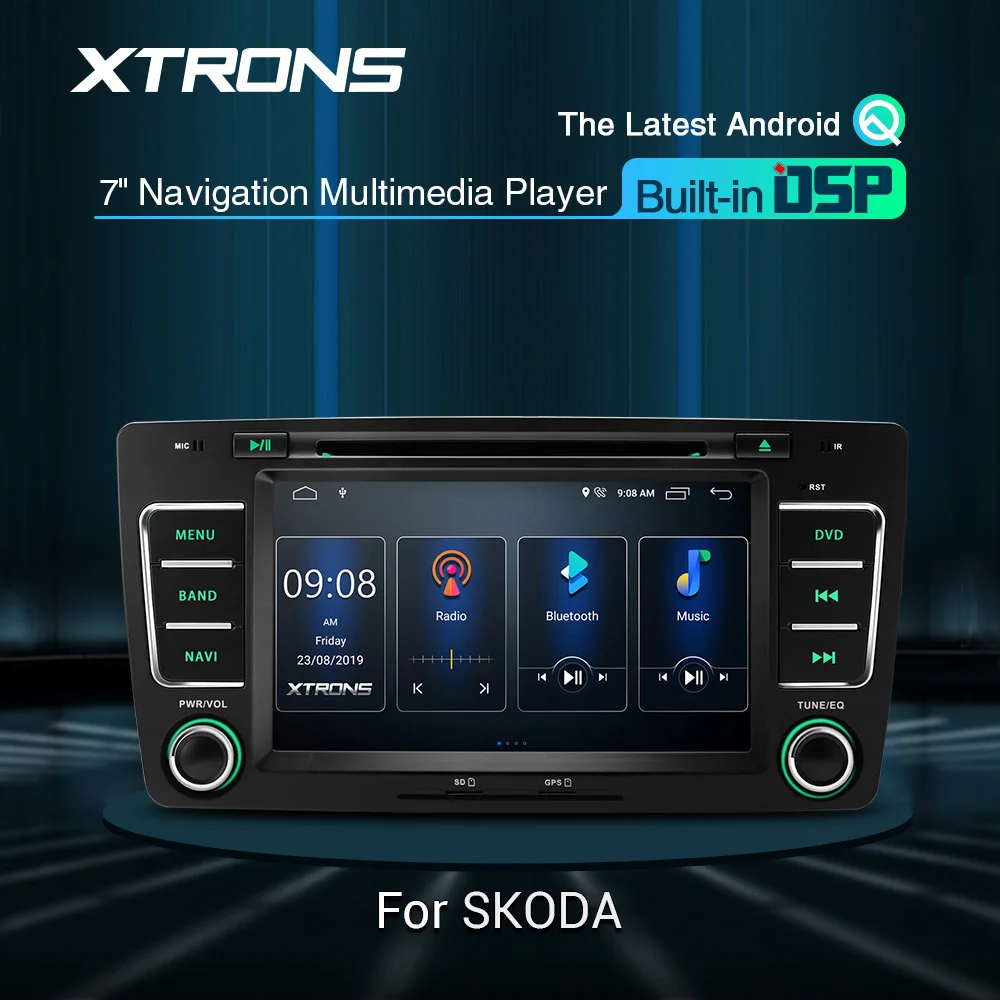 XTRONS 7 &quotВстроенный DSP новейшей ОС Android GPS навигации мультимедийный плеер для Skoda