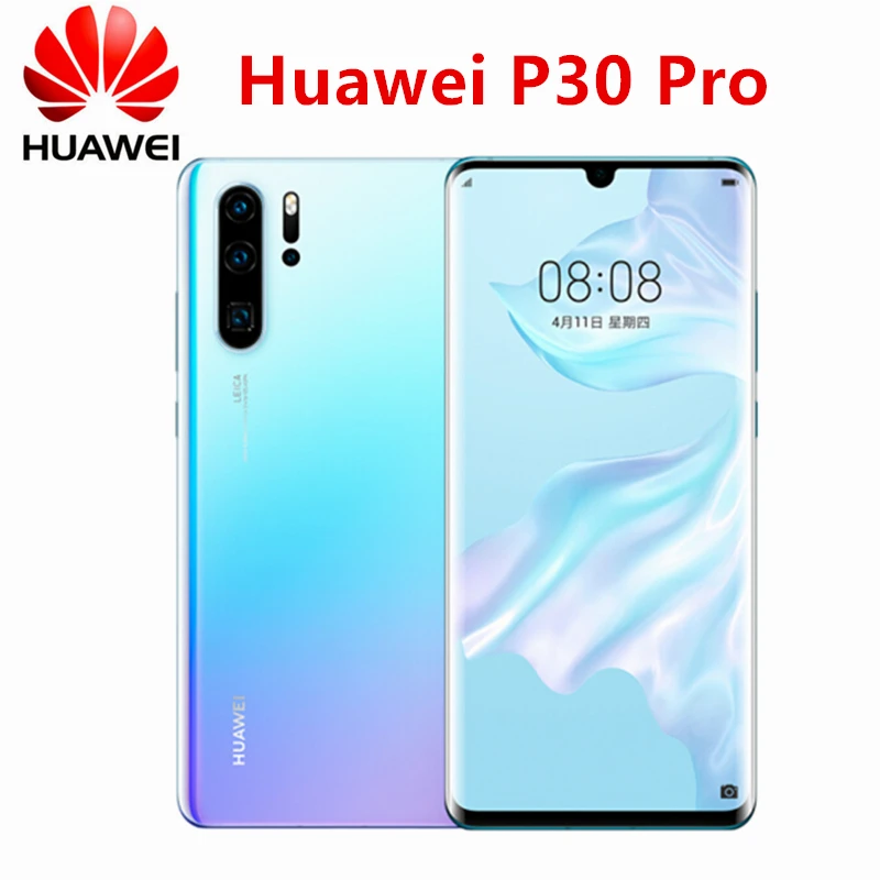 

100% Original New Official Huawei P30 Pro Cell phone Kirin 980 2.6GHz Android 9.1 6.47'' OLED 2340X1080P IP68 NFC 4 Cameras 40MP