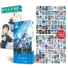 180 шт./компл. короткая футболка с героями из японского аниме «выветривания с вами большой Почтовые открытки Сделай Сам поздравительные открытки Открытка ко дню рождения Подарочная карта