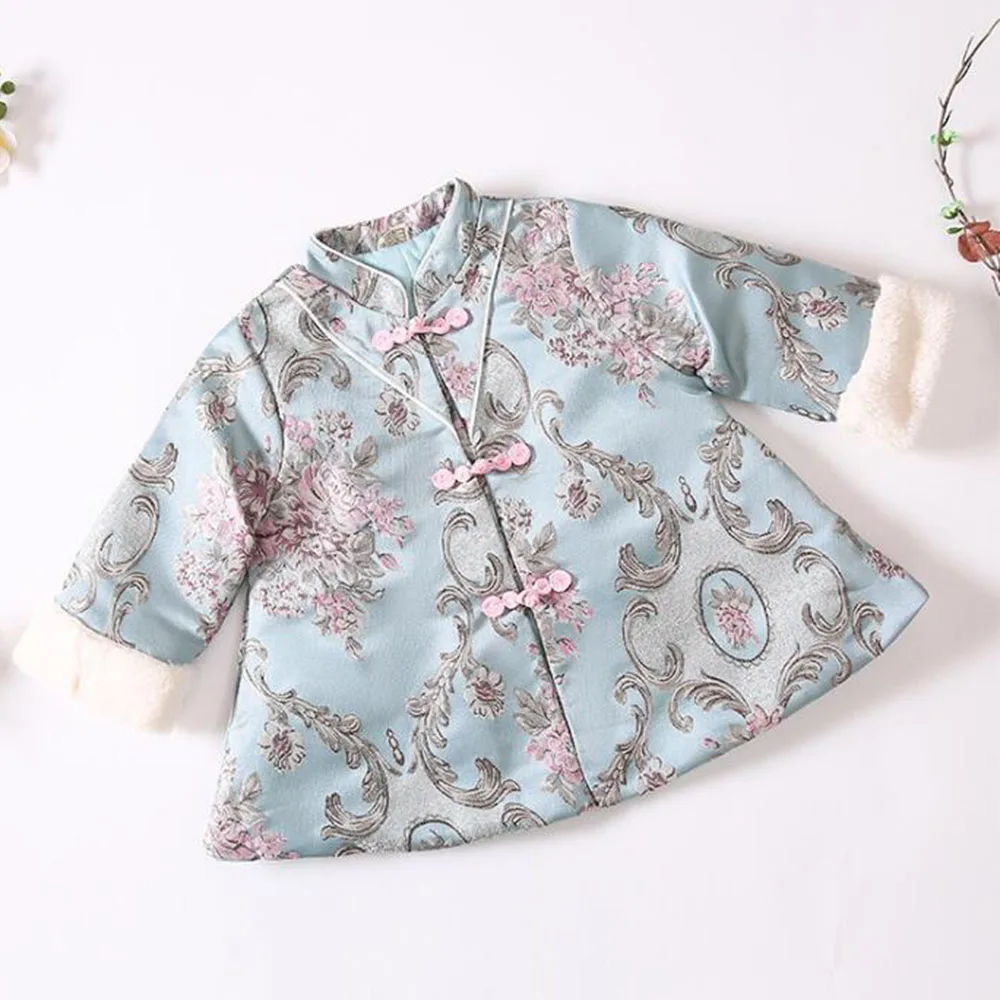 Amya/платья для маленьких девочек в китайском стиле; зимний теплый костюм принцессы; Новогоднее рождественское платье для маленьких девочек; Cheongsam; детская одежда