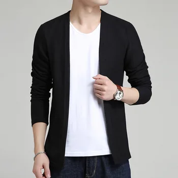 

MEN'S Knitwear Cardigan Coat Thin 2020 nian New Style Spring Mock Two-Piece Trend Sweater Soil Tops Men'S Wear