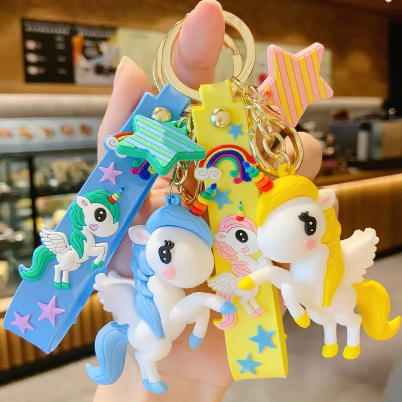 Unicorn Keychain Female Cute Cartoon Doll Car Key Lanyard Bag Phone Pendant Couple Lover Girl Gift Kawaii Child Toy Accessories 5