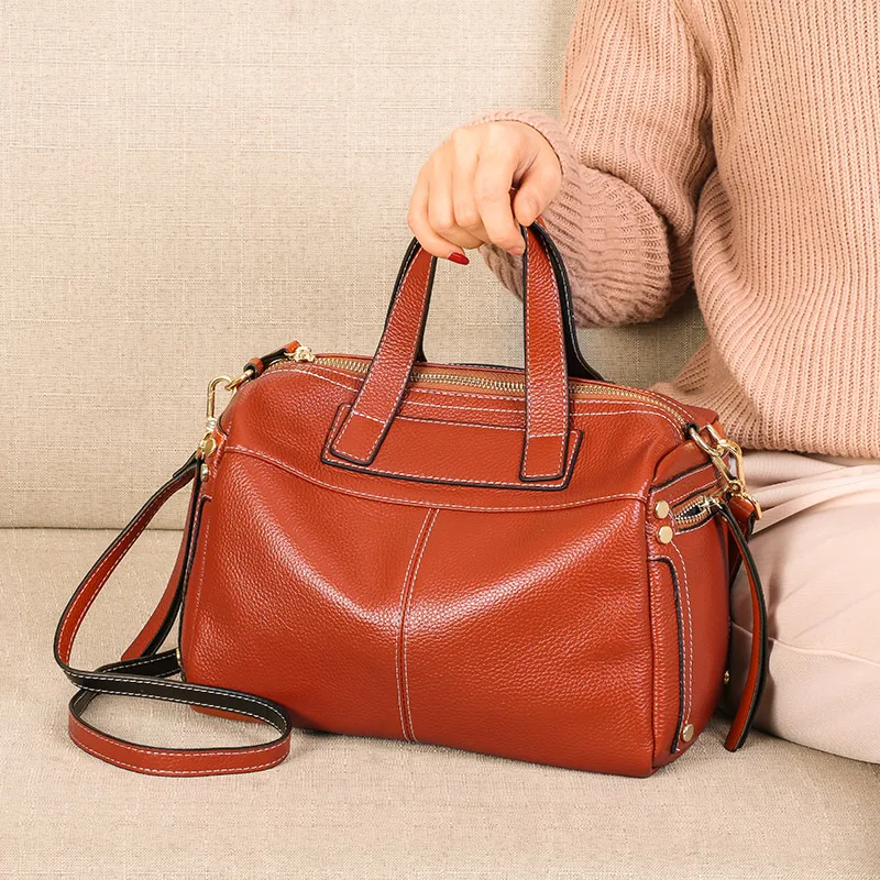

2019 Natural Cowskin Ladies Hand Bags Chic Blogger Recommend Women's Handbag High Quality Soft Large Travel Tote Bag