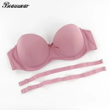 

Beauwear Sexy D DD E Cup Mold Cup Bras for Women Soft Lingerie Top Comfort Fit Strapless with Silicon Band Seamless Underwear