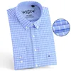 plaid Solid color Striped Shirt Tops Oxford Casual Men's Shirts With Long Sleeves Slim Fit Camisa Social 5XL 6XL Big Size ► Photo 3/6